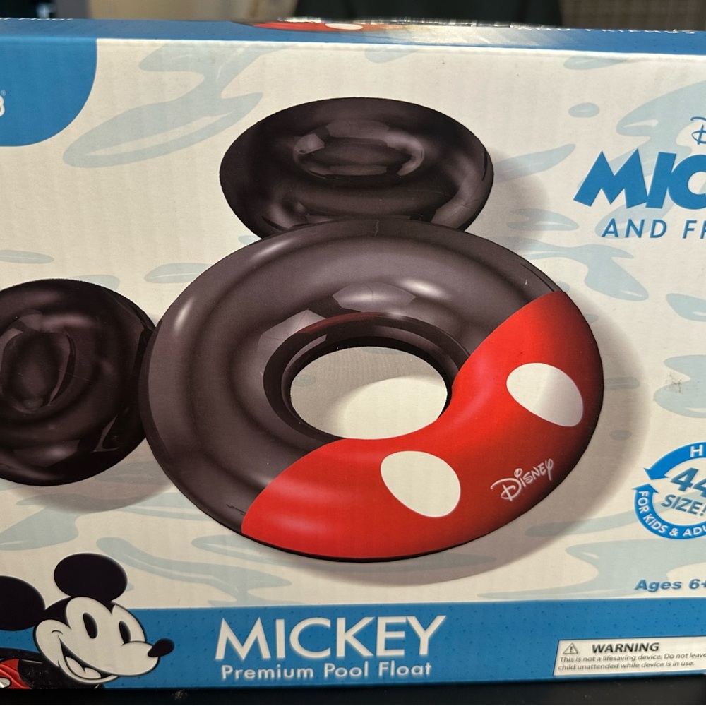 Disney Black and Red Mickey Mouse Inflatable Pool Ring